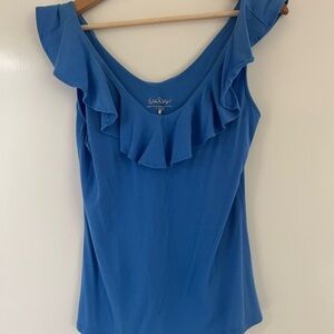 Lily Pulitzer Blue  Ruffle Top xs